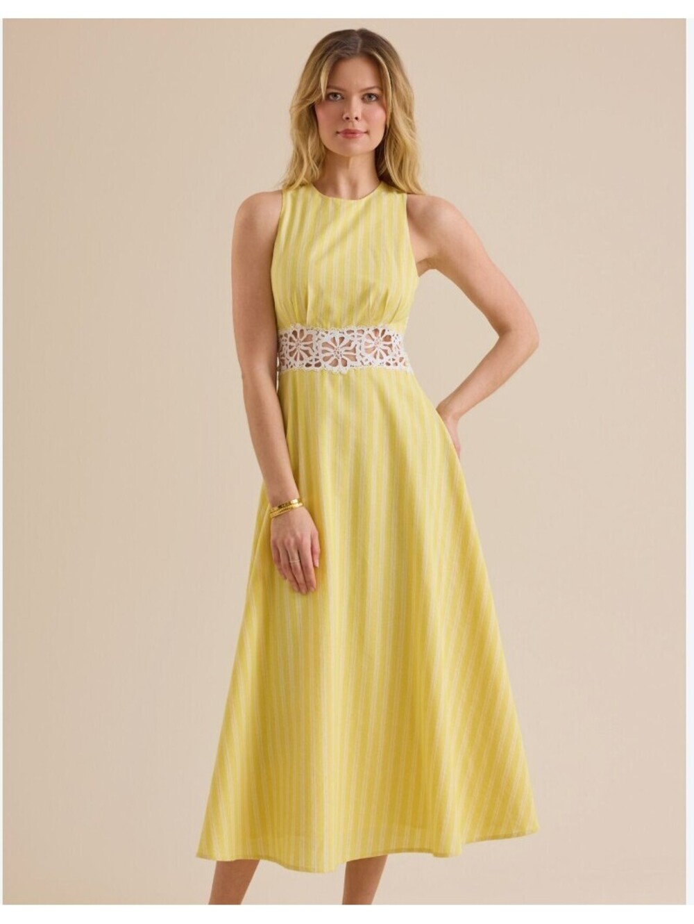 Altar'd State Carlee Yellow Maxi Dress Size Medium NWT